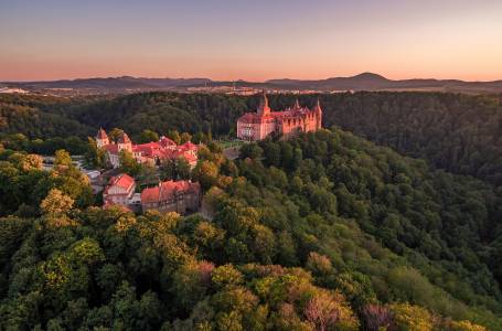 Zamek Książ z lotu ptaka